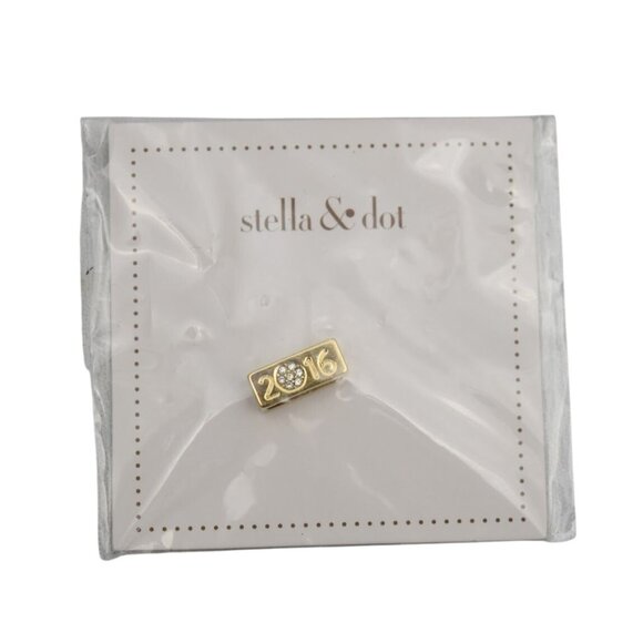 2 Stella and Dot Slide Charms Set 2016 Star Design Sparkling Crystals Gold Tone - Picture 4 of 6